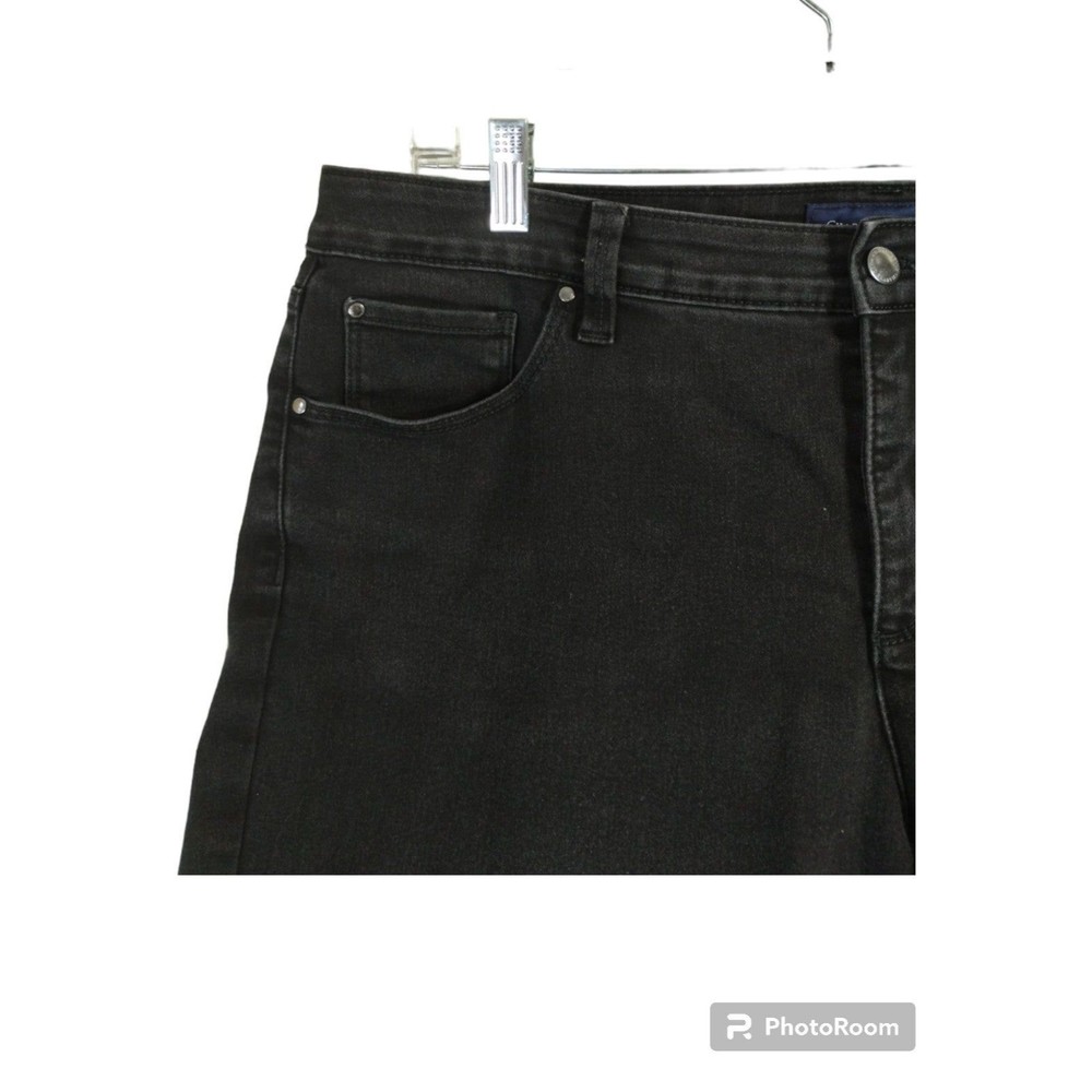 Charter Club Jeans Size 16 Bristol Skinny Zip Cotton Poly Blend Black Casual - Picture 2 of 12